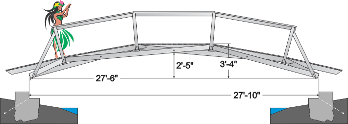 26' span wooden arch bridge