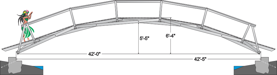 42' span wooden arch bridge