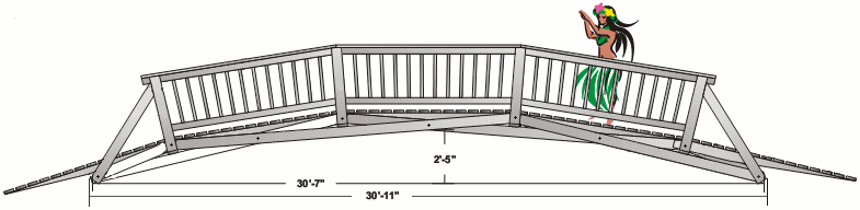 30' span wooden arch bridge