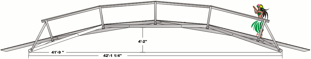 41ft9in span wooden arch bridge